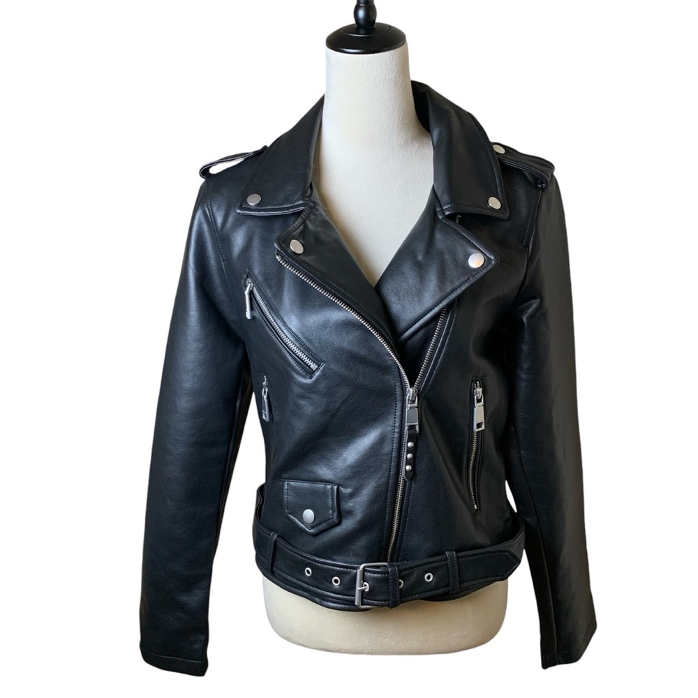 Rebecca Minkoff Jett Moto Soft Vegan Leather Jacket in Black Grunge Edgy Punk